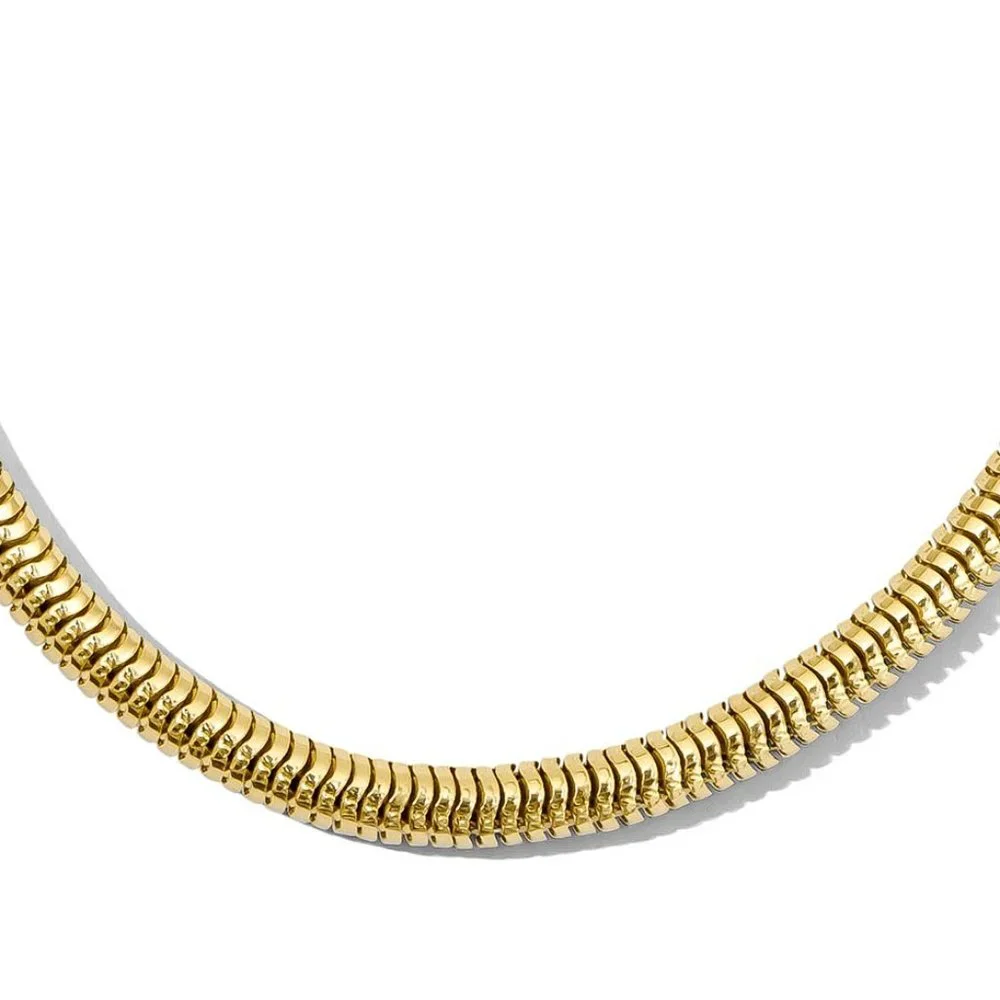 18K Yellow Gold Plated Rolled Snake Chain - 18" - Picture 2 of 2
